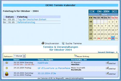 Event Kalender